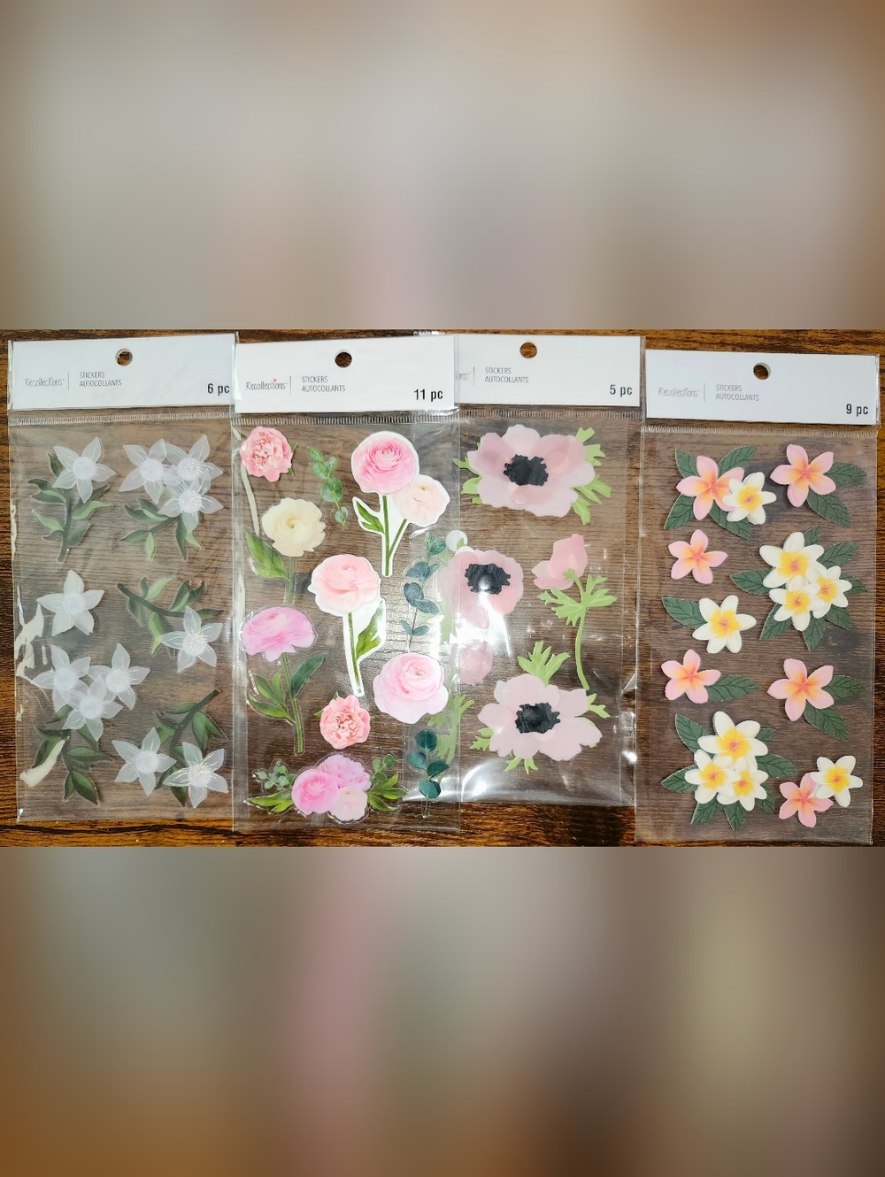 4 New Sets Of Colorful Flower Stickers